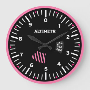 Grande Horloge Ronde Altimetr Lady Geek de l'aviation