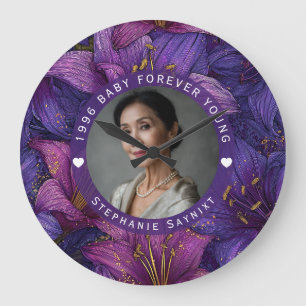 Grande Horloge Ronde Amaryllis Chic Premier Anniversaire Tendance