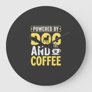 Grande Horloge Ronde Amateur de café chien propulsé par le design