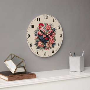 Grande Horloge Ronde Amateurs de coq de campagne