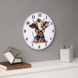 Grande Horloge Ronde amateurs de vache à la maison ou au bureau