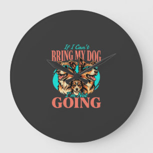 Grande Horloge Ronde Amenez mon chien amateur de chien rétro