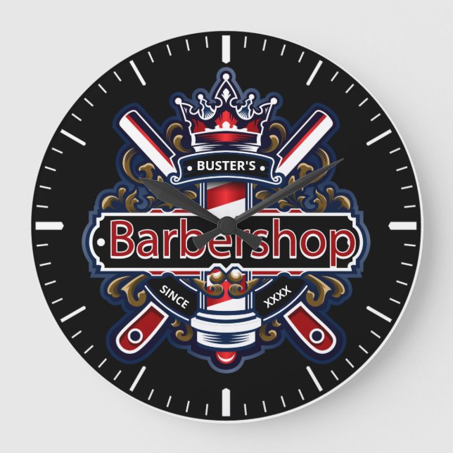 Grande Horloge Ronde American Barber Personnalise (Recto)