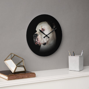 Grande Horloge Ronde American Bull Dog Portrait