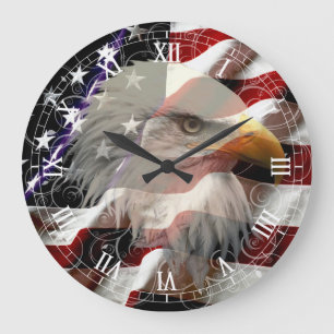 Grande Horloge Ronde American Eagle Flag