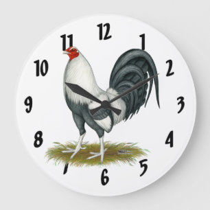 Grande Horloge Ronde American Game Silver Blue Gamecock