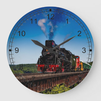 Grande Horloge Ronde American Steam Train Locomotive