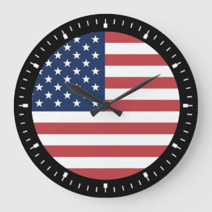Grande Horloge Ronde American USA Flag Pride Design-76353