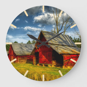 Grande Horloge Ronde Amérique rurale Red Grange 