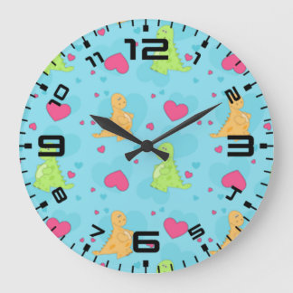 Grande Horloge Ronde Amour de dinosaure