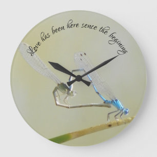 Grande Horloge Ronde Amour de libellule