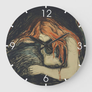 Grande Horloge Ronde Amour et douleur (Le Vampire) (par Edvard Munch)