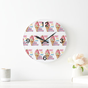 Grande Horloge Ronde amour pour la paix et crème glacée