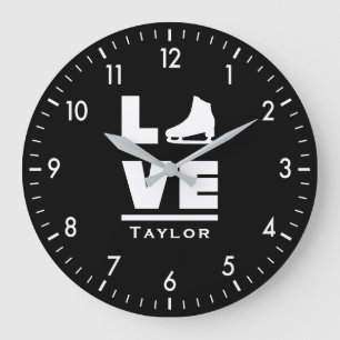 Grande Horloge Ronde Amour Synchrone Et Patinage En Direct