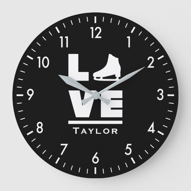 Grande Horloge Ronde Amour Synchrone Et Patinage En Direct (Recto)