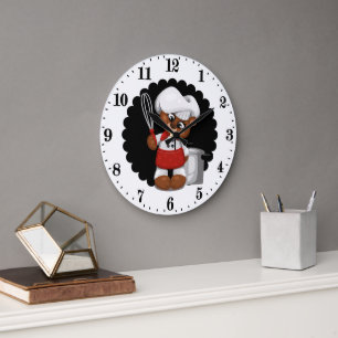 Grande Horloge Ronde Amoureux ours chef mignon