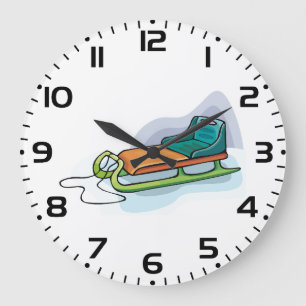 Grande Horloge Ronde Amusement Luge Hiver Traîneau de Neige