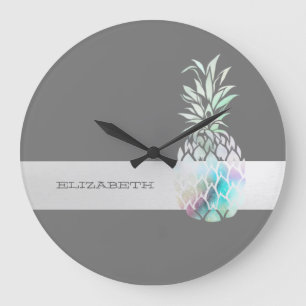 Grande Horloge Ronde Ananas mignon tendance, Bande -P