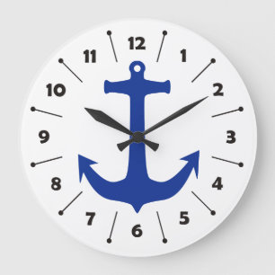 Grande Horloge Ronde Anchor blue + your background & ideas