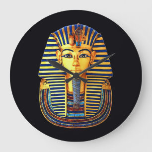 Grande Horloge Ronde Ancien Pharaon égyptien Roi Toutankhamon
