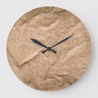 Grande Horloge Ronde Ancien tissu brun : arrière - plan texturé.