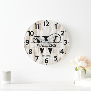 Grande Horloge Ronde Ancienne ferme W Monogram