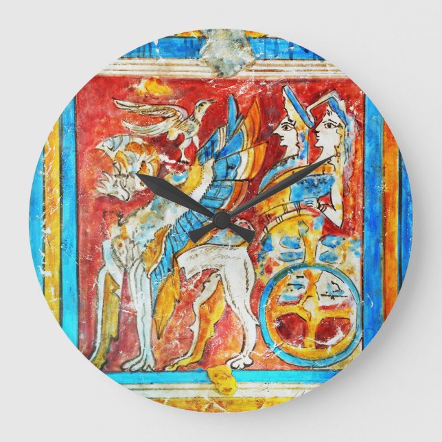 Grande Horloge Ronde ancienne grèce traditionnelle grecque mythologie m (Recto)