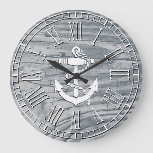 Grande Horloge Ronde Ancre rustique Votre finition couleur