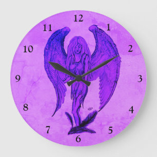 Grande Horloge Ronde Angel en style tatouage