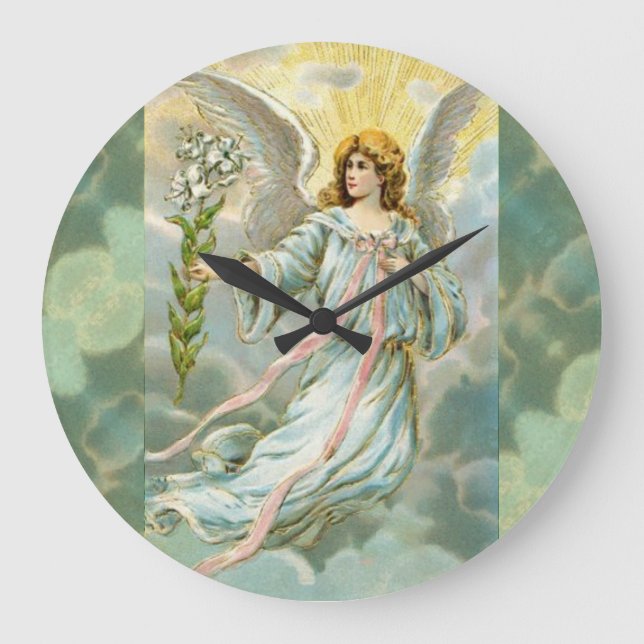 Grande Horloge Ronde Angle en bleu (Recto)