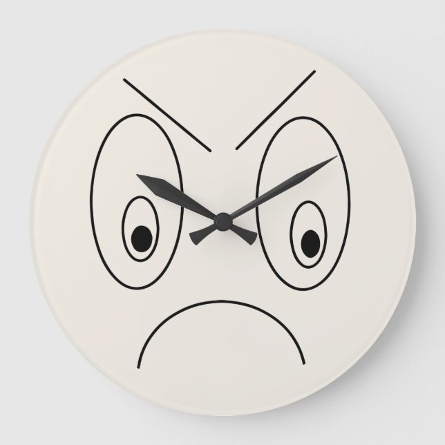 Grande Horloge Ronde Angry Face Design (Recto)