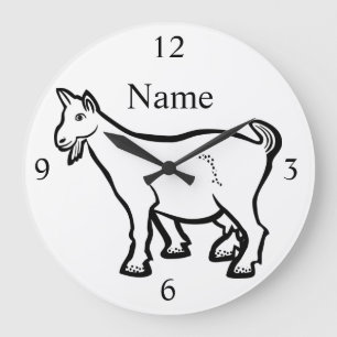 Grande Horloge Ronde Animal de chèvre Thunder_Cove