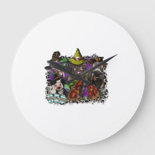 Grande Horloge Ronde Animal Halloween