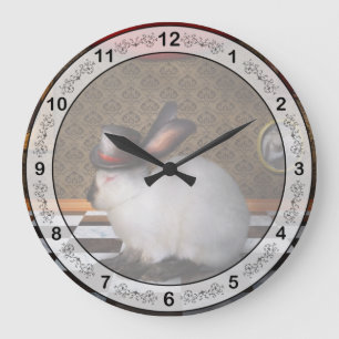 Grande Horloge Ronde Animal - Le Lapin - Version inversée
