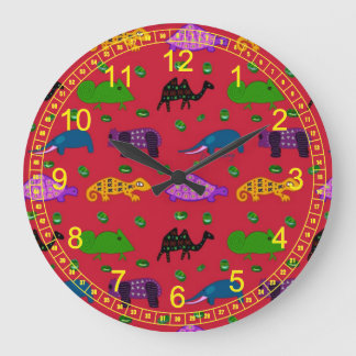 Grande Horloge Ronde Animals - Abstract