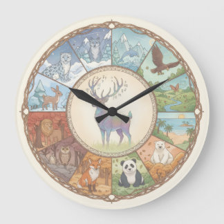 Grande Horloge Ronde Animals image round coaster sticker