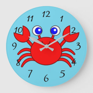 Grande Horloge Ronde Animated Red Crab