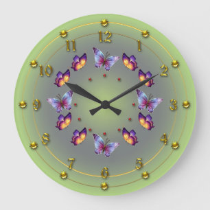 Grande Horloge Ronde Anneau de Spring Green