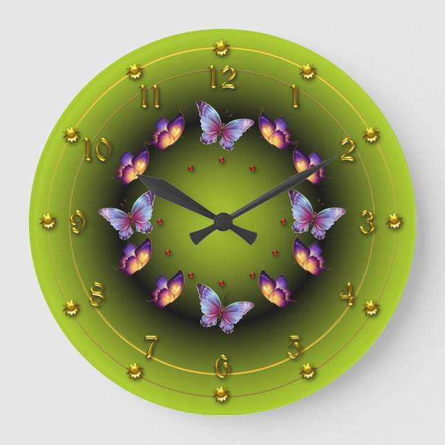 Grande Horloge Ronde Anneau vert gradué (Recto)