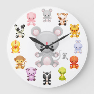 Grande Horloge Ronde Année chinoise du zodiaque du rat