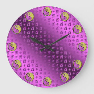 Grande Horloge Ronde Année du Coq de Métal