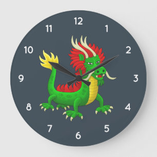 Grande Horloge Ronde Année du Dragon Chinois