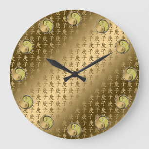 Grande Horloge Ronde Année du Rat de Métal