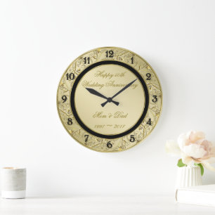 Grande Horloge Ronde Anniversaire de mariage d'or cinquantième de