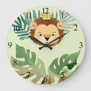 Grande Horloge Ronde Anniversaire du lion de la Petite Jungle