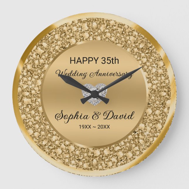 Grande Horloge Ronde Anniversaire du Mariage Gold Diamonds (Recto)