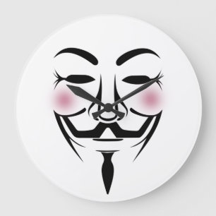 Grande Horloge Ronde anonymus masque vendetta hacker cyber internet hac