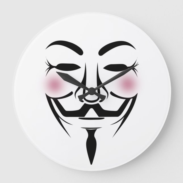 Grande Horloge Ronde anonymus masque vendetta hacker cyber internet hac (Recto)