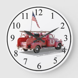 Grande Horloge Ronde Antique Fire Engine