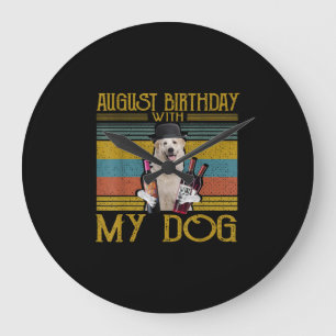 Grande Horloge Ronde Août Anniversaire Avec Mon Grand Chien Pyrénées 20